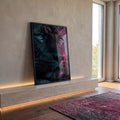 Quadro Decorativo Leão Abstrato Vibrante em ambiente decorado - quadros decorativos para sala