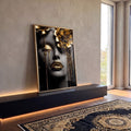 Quadro Decorativo Elegância Dourada em ambiente decorado - quadros decorativos para sala