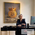 Quadro Decorativo Bitcoin: Poder e Luxo em escritorio moderno - quadros decorativos para sala