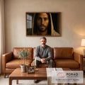 Quadro Decorativo Reflexão com Toque Serene em sala de estar moderna - quadros decorativos para sala