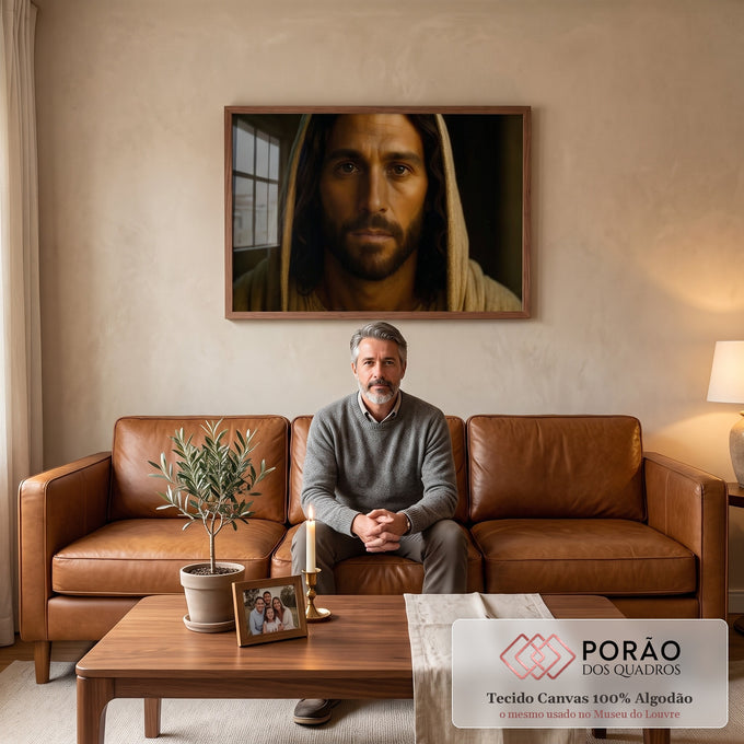 Quadro Decorativo Reflexão com Toque Serene em sala de estar moderna - quadros decorativos para sala