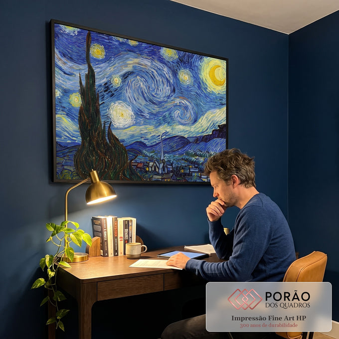 Quadro Decorativo Noite Estrelada - Transforme sua Parede em escritorio moderno - quadros decorativos para sala