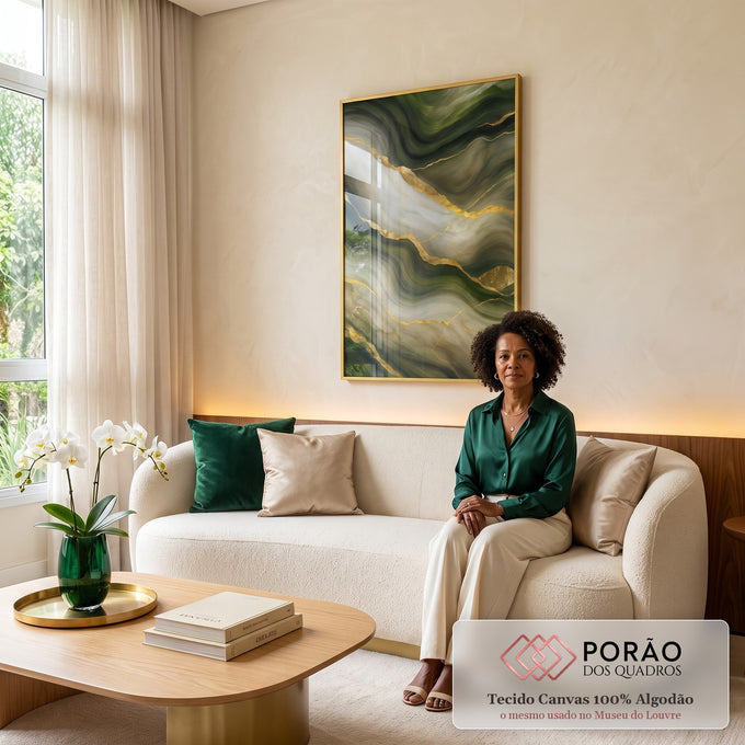 Quadro Decorativo Serenidade Natural em sala de estar moderna - quadros decorativos para sala