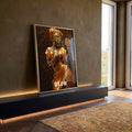 Quadro Decorativo Beleza de Oxum: Aura de Ouro e Paz em ambiente decorado - quadros decorativos para sala
