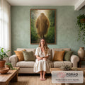 Quadro Decorativo Orixá Omolu: Cura e Terra em sala de estar moderna - quadros decorativos para sala