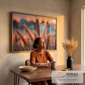 Quadro Decorativo Trigo ao Pôr do Sol em escritorio moderno - quadros decorativos para sala
