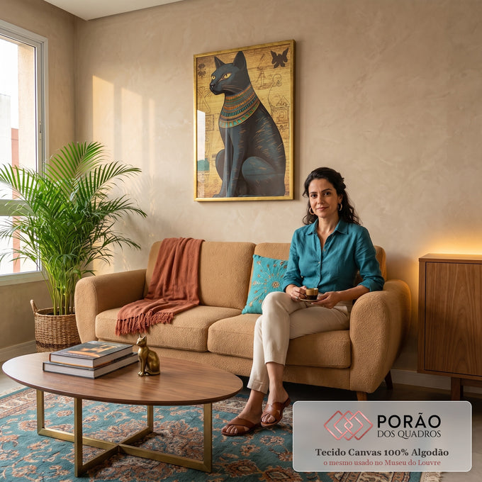 Quadro Decorativo Mitologia Egípcia ? Elegância Atemporal para Sua Parede em sala de estar moderna - quadros decorativos para sala