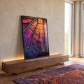 Quadro Decorativo Folha Vibrante em ambiente decorado - quadros decorativos para sala
