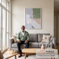 Quadro Decorativo Abstração Vibrante e Iceberg Ártico em sala de estar moderna - quadros decorativos para sala