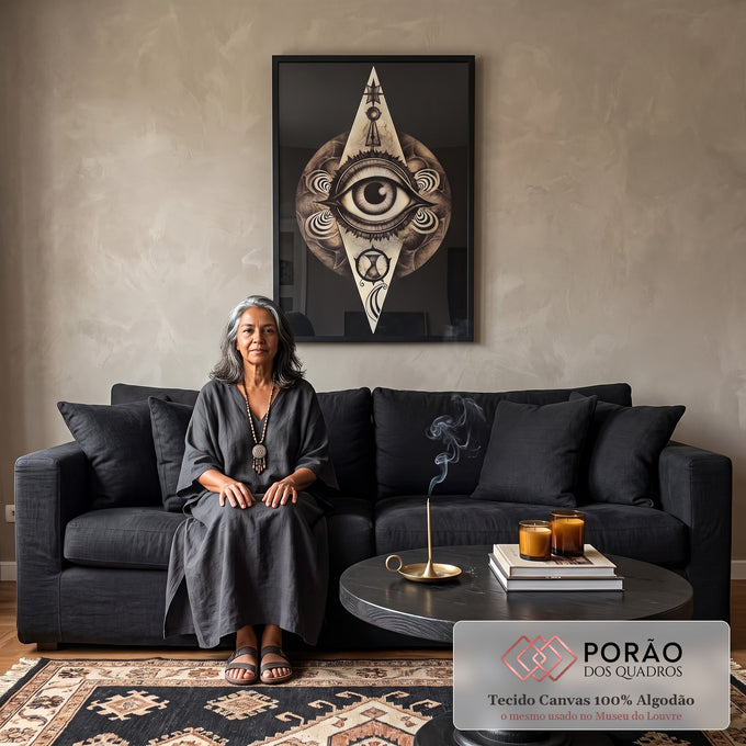 Quadro Decorativo Olhares Secretos Maçonaria - Exclusivo em sala de estar moderna - quadros decorativos para sala