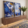 Quadro Decorativo Feminino Flores & Serenidade em ambiente decorado - quadros decorativos para sala