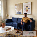 Quadro Decorativo: Harmonia Geométrica Única e Vibrante em sala de estar moderna - quadros decorativos para sala