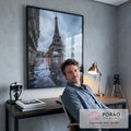 Quadro Decorativo Torre Eiffel Nostálgica em escritorio moderno - quadros decorativos para sala