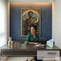 Quadro Decorativo Orixá Oxumarê: Renovação e Luz em escritorio moderno - quadros decorativos para sala