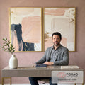 Quadro Decorativo Pincelada com Cores Suaves em escritorio moderno - quadros decorativos para sala