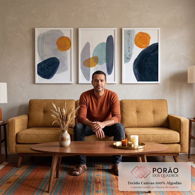 Quadro Decorativo: Paisagem Encantadora em Cores Vibrantes em sala de estar moderna - quadros decorativos para sala