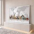 Quadro Decorativo Mapa de Maravilhas: Exploração Única em ambiente decorado - quadros decorativos para sala