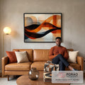Quadro Decorativo Abstrato A Fluidez da Arte em sala de estar moderna - quadros decorativos para sala