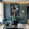 Quadro Decorativo Macaco Executivo - Arte Exclusiva para Pintar seu Espaço com Estilo em sala de estar moderna - quadros decorativos para sala