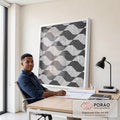 Quadro Decorativo Geometria Fluida em escritorio moderno - quadros decorativos para sala