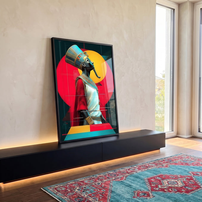 Quadro Decorativo Majestade Geométrica Moderna em ambiente decorado - quadros decorativos para sala