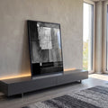 Quadro Decorativo: Elegância Monocromática Abstrata em ambiente decorado - quadros decorativos para sala