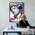 Quadro Decorativo Moderno - Busto Clássico em escritorio moderno - quadros decorativos para sala