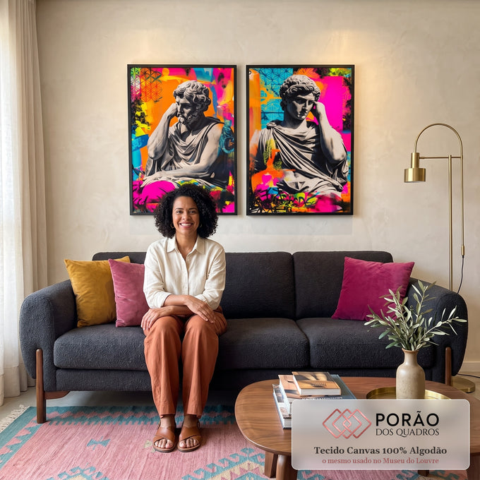 Quadro Decorativo Clássico e Vibrante em sala de estar moderna - quadros decorativos para sala