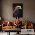 Quadro Decorativo Águia Abstrata Colorida - Arte Vibrante para Sua Decoração em sala de estar moderna - quadros decorativos para sala