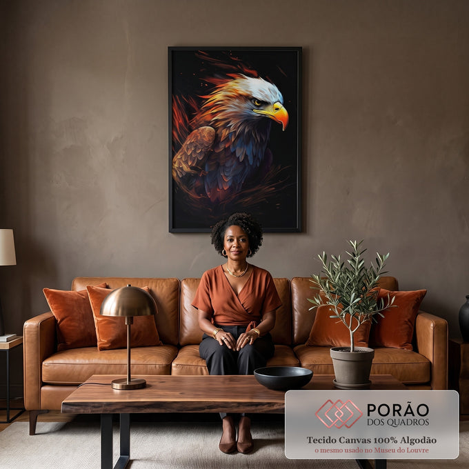 Quadro Decorativo Águia Abstrata Colorida - Arte Vibrante para Sua Decoração em sala de estar moderna - quadros decorativos para sala