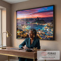 Quadro Decorativo: Emocionante Entardecer Carioca em escritorio moderno - quadros decorativos para sala