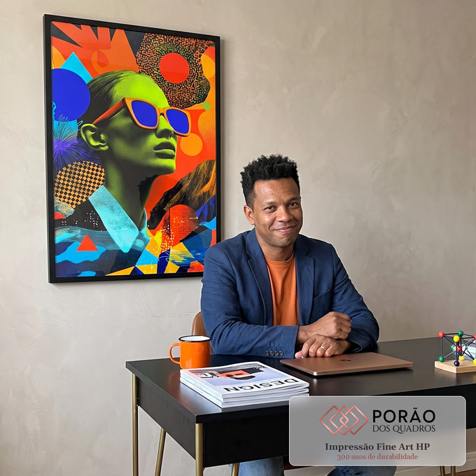 Quadro Decorativo Liberdade em Cores: Moderno Vibrante em escritorio moderno - quadros decorativos para sala
