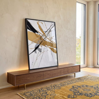 Quadro Decorativo Elegância Abstrata em ambiente decorado - quadros decorativos para sala