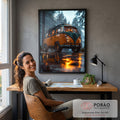 Quadro Decorativo Kombi Aventura Natureza e Liberdade em escritorio moderno - quadros decorativos para sala