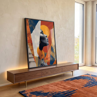 Quadro Decorativo Silhueta da Liberdade em ambiente decorado - quadros decorativos para sala