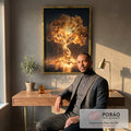 Quadro Decorativo Esplendor Dourado: Toque de Luxo em escritorio moderno - quadros decorativos para sala