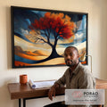 Quadro Decorativo Árvore do Entardecer em escritorio moderno - quadros decorativos para sala