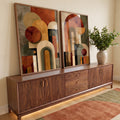 Quadro Decorativo Harmonia Acolhedora em ambiente decorado - quadros decorativos para sala