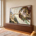 Quadro Decorativo A Criação de Adão - Toque Divino e Arte Única em ambiente decorado - quadros decorativos para sala