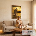Quadro Decorativo Caminho de Paz e Serenidade em sala de estar moderna - quadros decorativos para sala