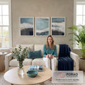 Quadro Decorativo Natureza em Azul - Toque Sereno para o Lar em sala de estar moderna - quadros decorativos para sala