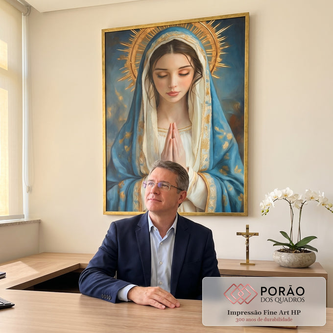 Quadro Decorativo A Esperança da Virgem Maria Beleza e Inspiração em escritorio moderno - quadros decorativos para sala