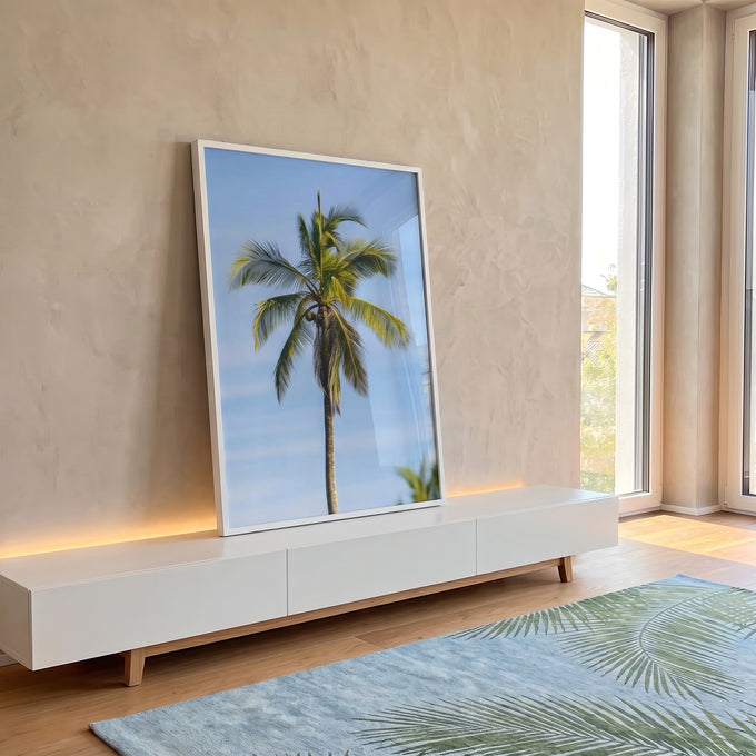 Quadro Decorativo Palma Serena em ambiente decorado - quadros decorativos para sala