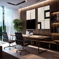 Quadro Decorativo: Essência Geométrica - Charme e Modernidade - quadros decorativos 2 Telas, abstrato - em escritorio elegante