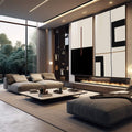 Quadro Decorativo: Essência Geométrica - Charme e Modernidade - quadros decorativos 2 Telas, abstrato - em sala moderna