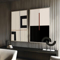 Quadro Decorativo: Essência Geométrica - Charme e Modernidade - quadros decorativos para sala 2 Telas, abstrato - em ambiente decorado