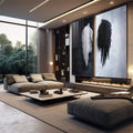 Quadro Decorativo Asas de Liberdade - Toque Sofisticado - quadros decorativos para sala 2 Telas, anjo - em quarto contemporaneo