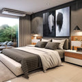 Quadro Decorativo Asas de Liberdade - Toque Sofisticado - quadros decorativos 2 Telas, anjo - em sala moderna