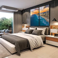 Quadro Decorativo Requinte de Cancun: Praias e Mar Turquesa - quadros decorativos 2 Telas, arquitectura moderna - em sala moderna