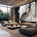 Quadro Decorativo Mármore de Luxo: Elegância Atemporal - quadros decorativos para sala 2 Telas, abstrato geométrico - em quarto contemporaneo